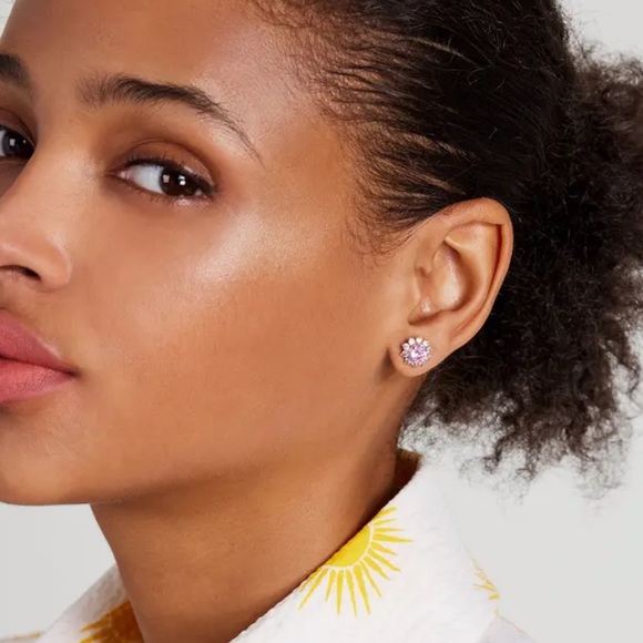 $48 Kate Spade sunny halo stud earrings light rose - Picture 2 of 5